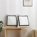 Axyaa Velvet Cushion Cover, Black Blue Square, Soft Home Decor Pillow Case, 45x45cm