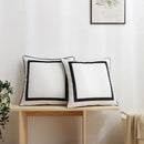 Axyaa Velvet Cushion Cover, Black Blue Square, Soft Home Decor Pillow Case, 45x45cm