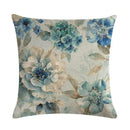 Axyaa Flower Linen Pillowcase 45*45cm, Soft Square Cushion Cover for Home Decor