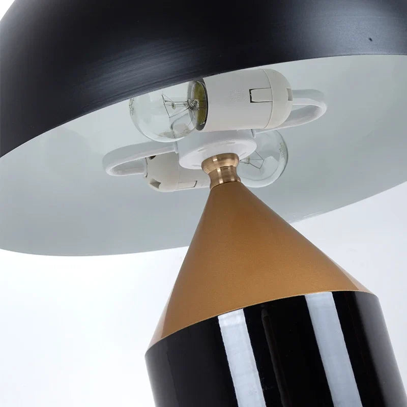 Axyaa Nordic Mushroom Table Lamp in White/Black/Gold - Elegant Lighting for Bedroom & Dining Room