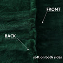 Axyaa Cozy Forest Green Fleece Throw Blanket - Large, Super Soft & Warm
