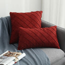 Axyaa Sueded Diamond Pattern Pillow Cover in Sunset Tones