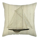 Marine Ship Print Linen Pillow Cover for Home Sofa Decor Axyaa