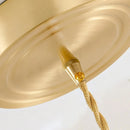 Axyaa Glass LED Pendant Light with Wood Handle, Gold Finish