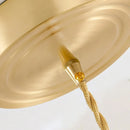 Axyaa Nordic Glass LED Pendant Light with Wood Handle - Gold Brass Finish