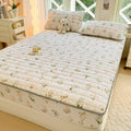 Axyaa Velvet Quilted Fitted Sheet, Thick Mattress Cover Protector, 180*200cm