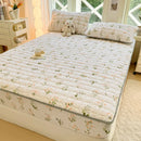 Axyaa Velvet Quilted Fitted Sheet, Thick Mattress Cover Protector, 180*200cm