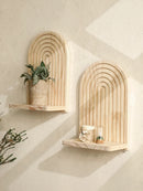Rustic Arch Floating Wall Shelf Axyaa Home Decor Storage Rack