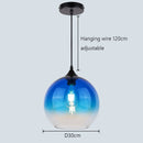 Axyaa Nordic Glass Bubble Pendant Light - Retro Industrial E27 Lamp for Home, Kitchen, Cafe