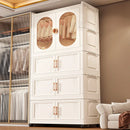 Axyaa Foldable Wardrobe,Cabinet with Magnetic Doors,Multi-Layer Organizer