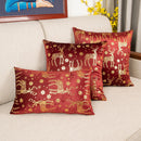 Axyaa Red Green Velvet Soft Throw Cushion Cover 30x50/50x50cm