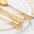 Axyaa Gold Stainless Steel Cutlery Set - Knife Fork Spoon FlatwareLuxury Dining Tableware