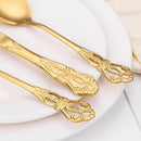 Axyaa Gold Stainless Cutlery Set - Luxury Black Tableware Knife Fork Spoon Flatware