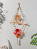 Axyaa Macrame Floating Wall Shelf for Modern Home Decor
