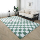 Axyaa Tie-Dye Checkerboard Area Rug for Retro Home Decor