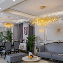 Axyaa Gold Crystal Ceiling Chandelier for Living Room Bedroom Elegant Tree Branch Pendant Light