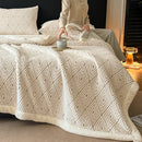 Axyaa Geometric Tuff Fleece Bed Blanket: Soft Sofa Throw, Warm Winter Artificial Lambs Wool