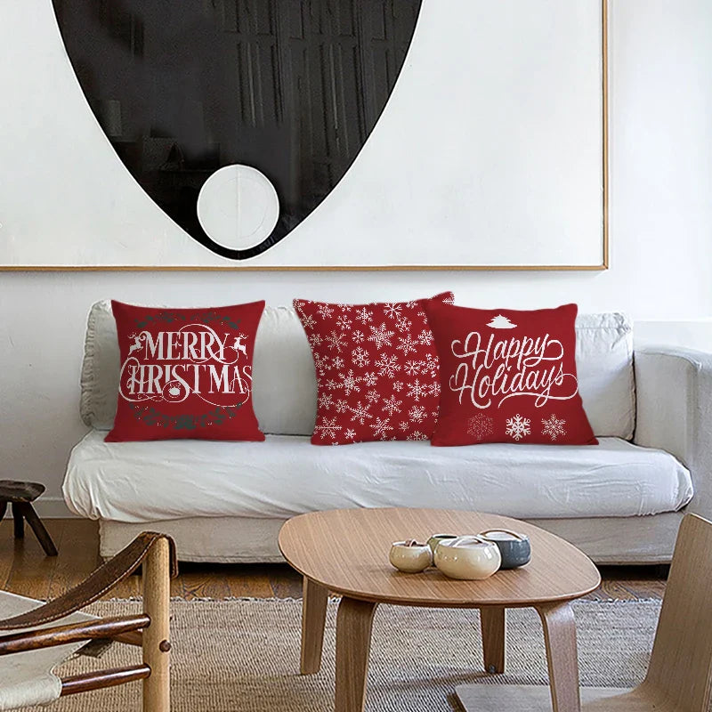 Axyaa Christmas Couch Pillows 45x45 Modern Xmas Home Decor Sofa Cushions
