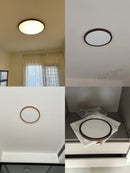 Axyaa Japanese Walnut Wood Grain Ceiling Lamp Medieval Style Eye Protection Room