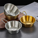 Axyaa Stainless Steel Golden Rice Wine Bowl Set - Seasoning Dishes Snack Cups