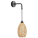 Axyaa Rattan Wall Lamp Industrial Style for Hotel Restaurant Bedroom Hallway
