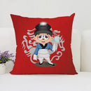 Axyaa Beijing Opera Face Changing Pillow Case 45x45cm for Sofa & Car Decoration