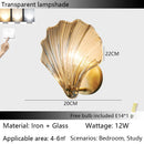 Axyaa Elegant Crystal Shell Wall Lamp for Bedroom & Living Room