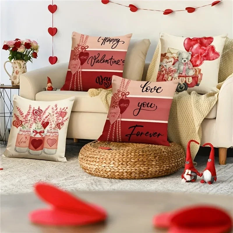 Axyaa Love Balloon Bear Decorative Pillowcase for Home Sofa Cover