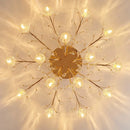 Axyaa Gold Flower Frame Chandelier LED Flush Mount Ceiling Light
