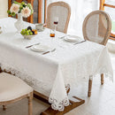 Axyaa White Lace Tablecloth - Elegant Dining & Wedding Table Cover