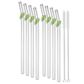 Axyaa Glass Straws Set with Brush - 8Pcs Reusable Smoothie Cocktail Bar Accessories