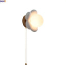 Axyaa Nordic LED Flower Wall Sconce, White Resin Glass Ball Kids Bedroom Stair Light