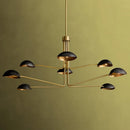 Axyaa Mid Century Black Gold Chandelier Sputnik Light Industrial Metal Lamp