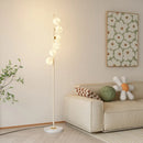Axyaa White Iron LED Floor Lamp - Nordic Modern Minimalist Sphere Moon Design