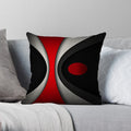 Axyaa Red Black Abstract Cushion Cover Plush Pillow for Home Decor