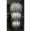 Axyaa Metal Chain Luxury Chandelier | Nordic Design Island Fixture for Living Room & Hotel Lobby