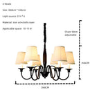 Axyaa Retro Iron Lampholder with Fabric Lampshade LED Chandelier for Bedroom, Dining, Living Room