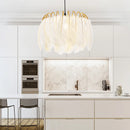 Axyaa Nordic Ostrich Feather Ceiling Light Chandelier for Dining & Bedroom