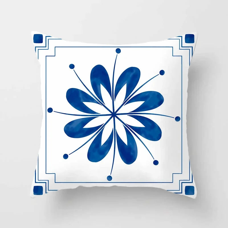 Axyaa Blue Mandala Pattern Pillow Case 45*45cm