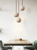 Axyaa Yellow Travertine Chandelier: Nordic Restaurant Home Decor Pendant Light