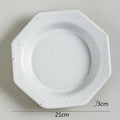 Axyaa Octagonal Ceramic Dessert Plate: Vintage Serving Tableware for Restaurant and Home