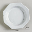 Axyaa Octagonal Ceramic Dessert Plate: Vintage Serving Tableware for Restaurant and Home