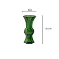 Axyaa Green Glass Geometry Vase for Home Decor and Flower Arrangements