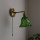 Axyaa Nordic Copper Glass LED Wall Lights Fixture for Balcony Bathroom Bedroom