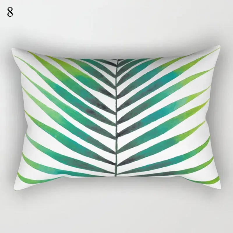 Tropical Green Plant Decor Throw Pillow Cover by Axyaa for Modern Bohemian Style