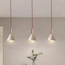 Axyaa Wood Yellow Travertine LED Pendant Lights - Japan Style Kitchen Island Hanglamp