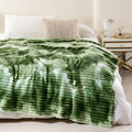 Axyaa Tie-Dyed Flannel Blanket - Cozy, Four-Season, Stripe Sofa Cover