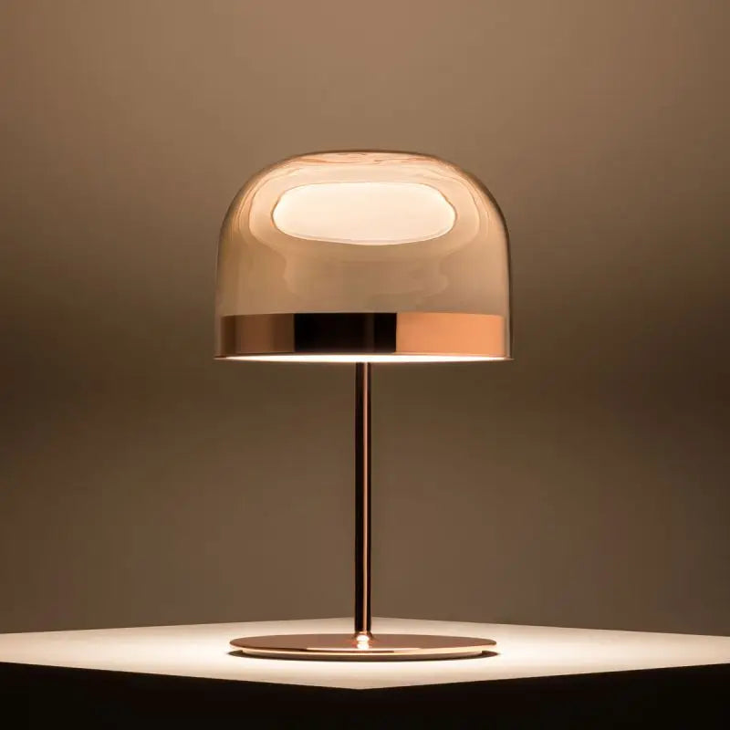 Axya Nordic Post-Modern Glass Table Lamp With Rose Gold Finish