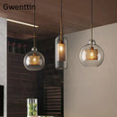 Axyaa Nordic Glass Pendant Light: Modern Kitchen Hanging Lamp