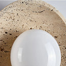 Axyaa White Glass LED Wall Lights with Wood Base Pull Chain Switch for Nordic Modern Decor